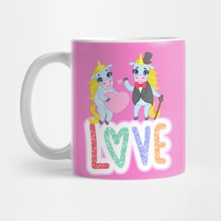 Unicorn loving couple - valentines day Mug